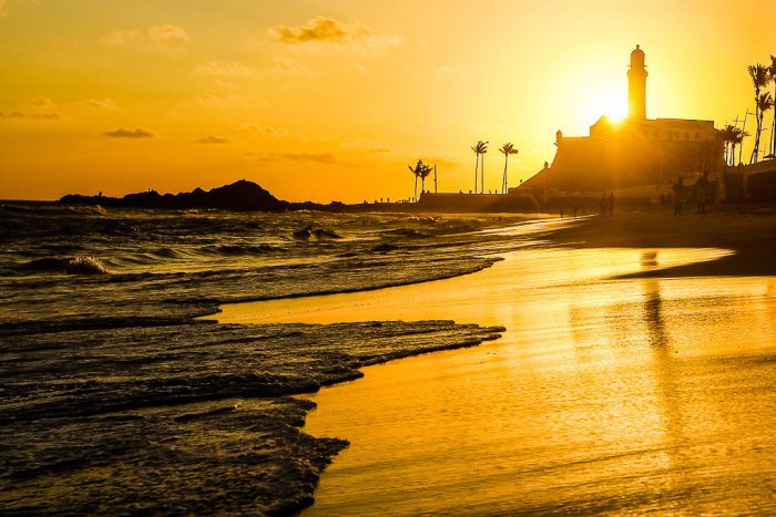 Por do Sol no Farol da Barra em Salvador Bahia