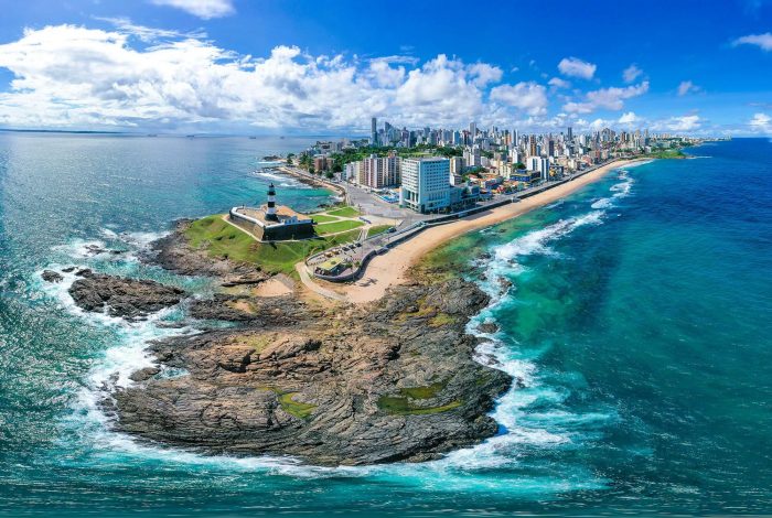 Farol da Barra em Salvador com Visão aérea